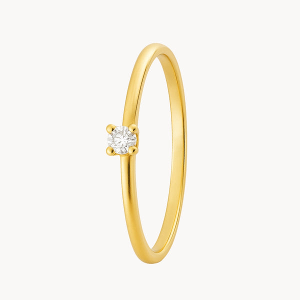 ANILLO SOLITARIO CUATRO GARRAS CON DIAMANTE 0.080 QUILATES GERTIE