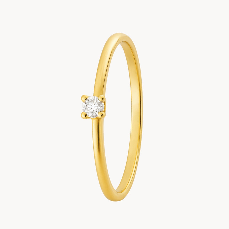 ANILLO SOLITARIO CUATRO GARRAS CON DIAMANTE 0.080 QUILATES GERTIE