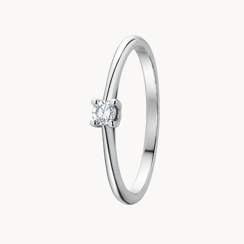 ANILLO SOLITARIO CUATRO GARRAS CON DIAMANTE 0.12 QUILATES GERTIE