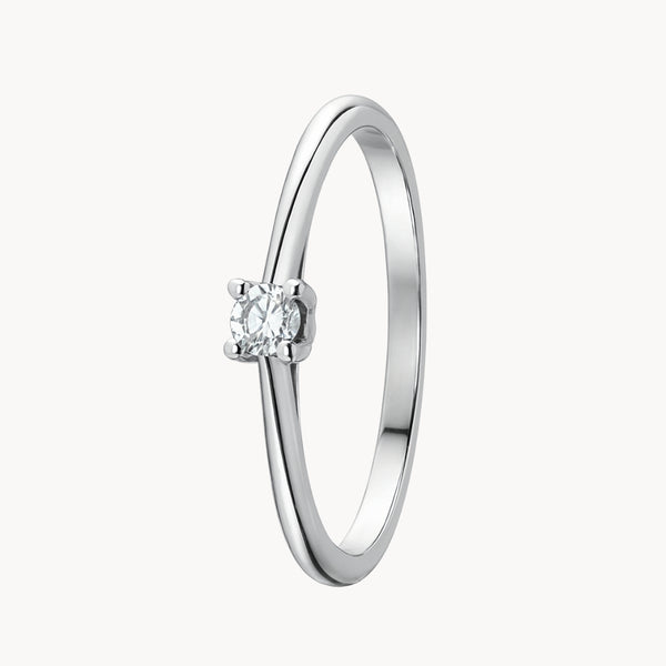 ANILLO SOLITARIO CUATRO GARRAS CON DIAMANTE 0.14 QUILATES GERTIE