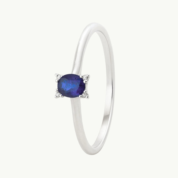 ANILLO ZAFIRO Y DIAMANTES TASIA