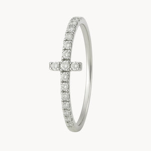 CROSS RING WITH JAZMINE DIAMONDS