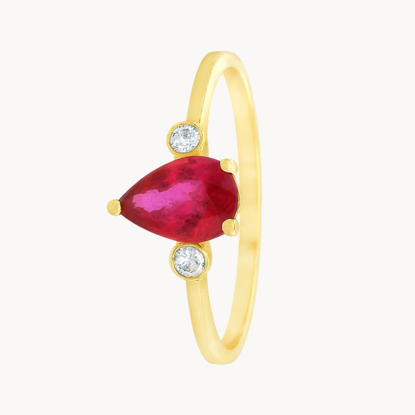 ANILLO RUBI Y DIAMANTES PEGGY