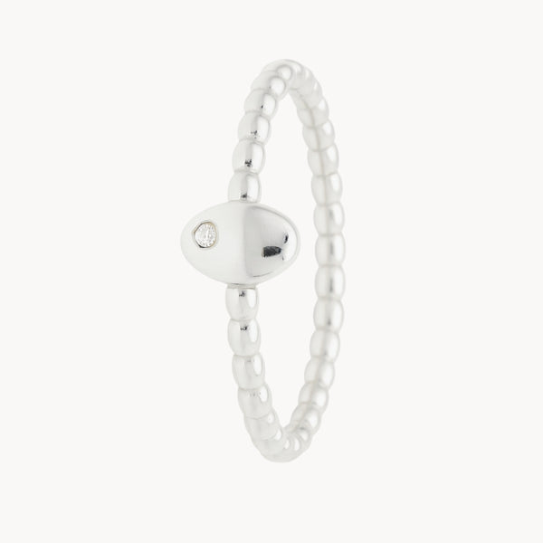 ANILLO BOLITAS CON DIAMANTE NONA