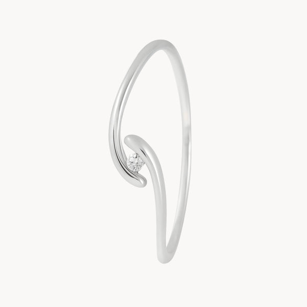 ANILLO SOLITARIO CRUZADO DIAMANTE 0.020 QUILATES ALLY