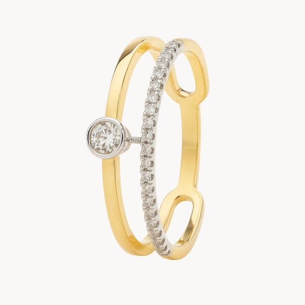 ANILLO DOBLE CON DIAMANTES ELLI