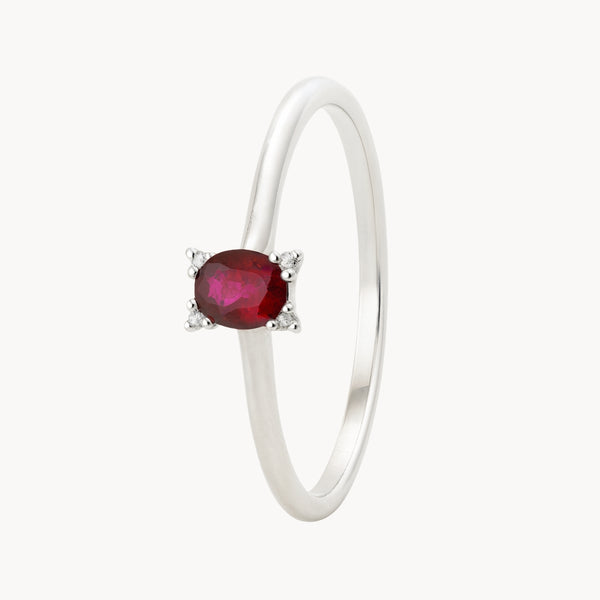 ANILLO RUBI Y DIAMANTES TASIA