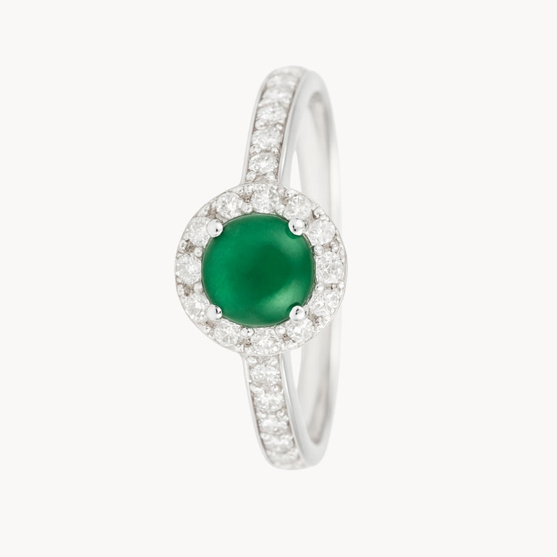 ANILLO CIRCONITA VERDE Y CIRCONITAS BLANCAS BRITTANI