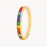 ANILLO CARRIL CON CIRCONITAS DE COLOR POLA