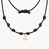 COLLAR MACRAME INICIAL CON DIAMANTE