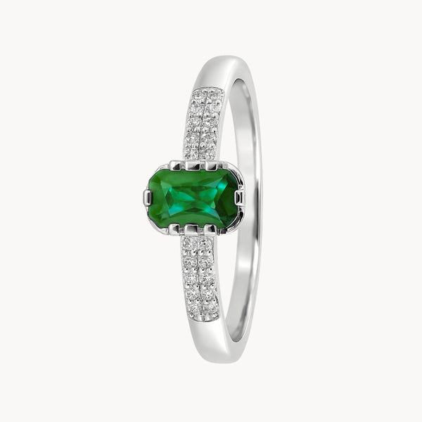 ANILLO ESMERALDA Y DIAMANTES ETNA