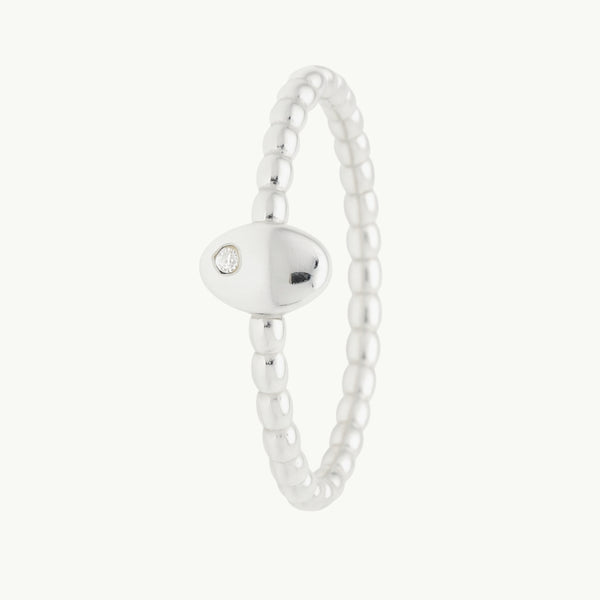 ANILLO BOLITAS CON DIAMANTE NONA