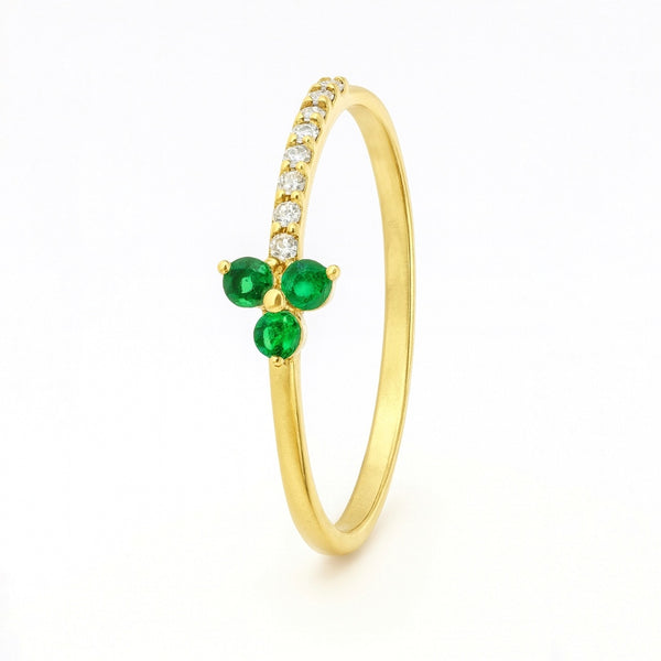 ANILLO CON CIRCONITAS BLANCAS Y VERDES ALENA