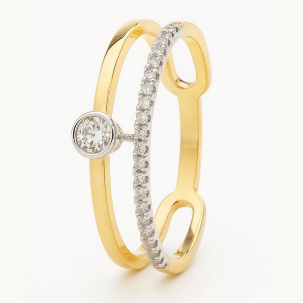 ANILLO DOBLE CON DIAMANTES ELLI