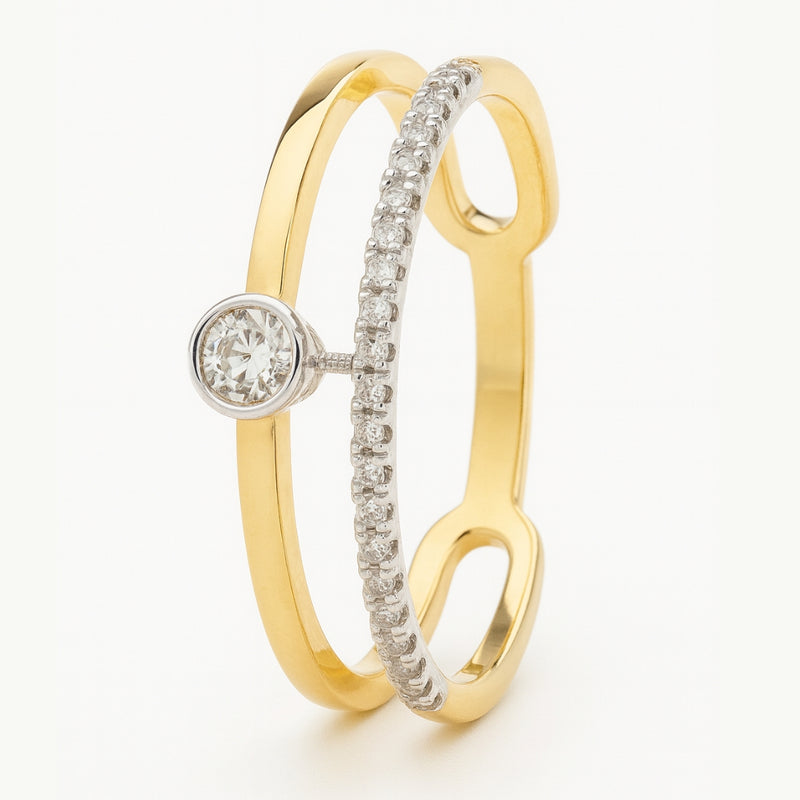 ANILLO DOBLE CON DIAMANTES ELLI