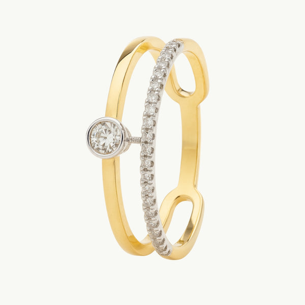 ANILLO DOBLE CON DIAMANTES ELLI
