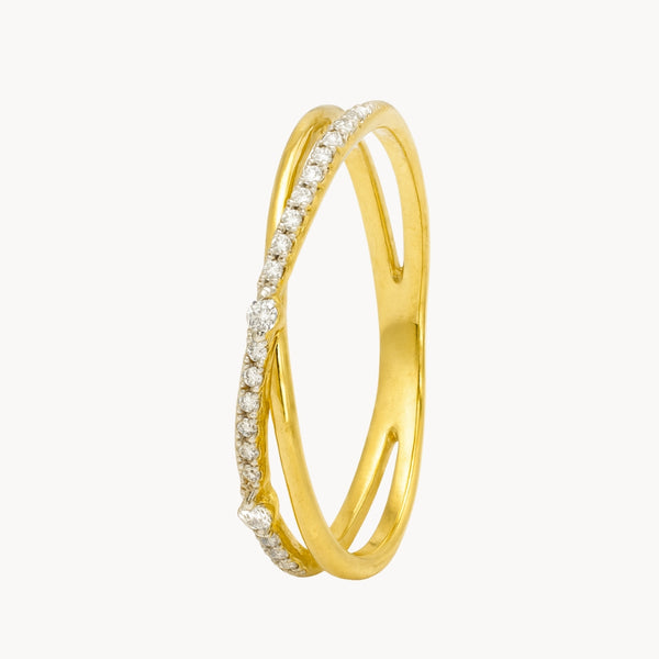 ANILLO DOBLE CRUZADO CON DIAMANTES SIRPA