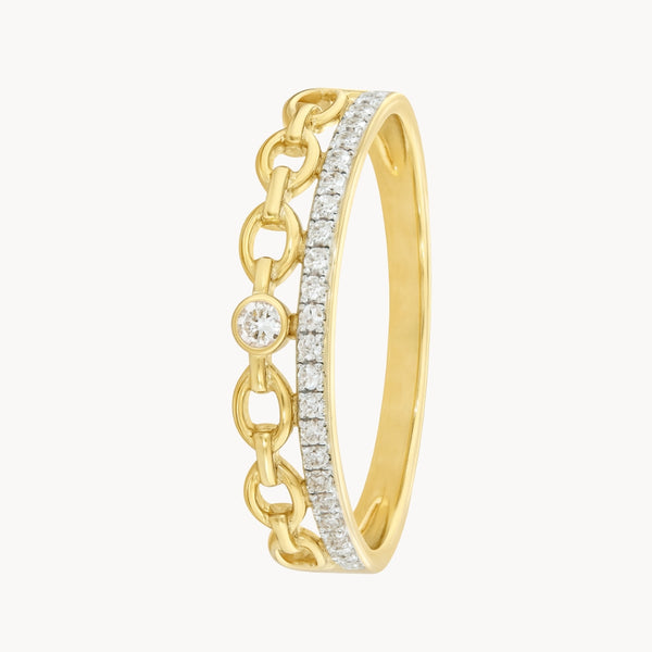 ANILLO DOBLE ESLABONES CON DIAMANTES JENAE