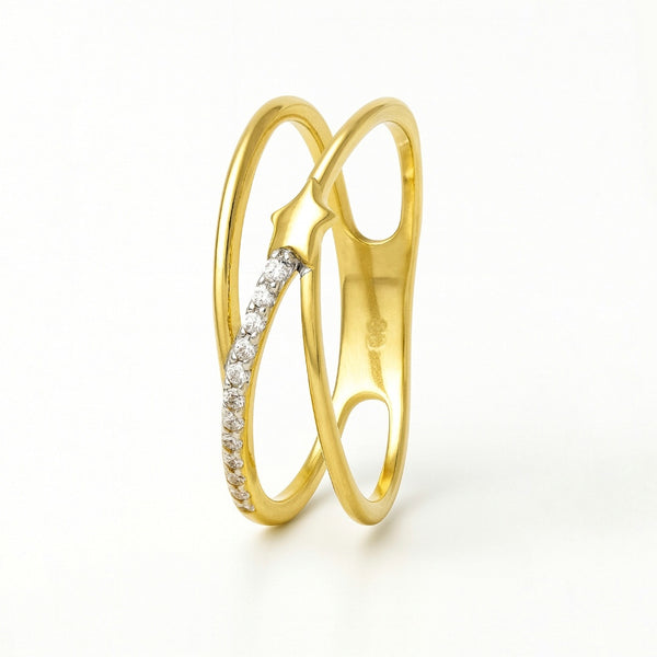 ANILLO DOBLE ESTRELLA CON CIRCONITAS EMILIANA