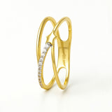 ANILLO DOBLE ESTRELLA CON CIRCONITAS EMILIANA