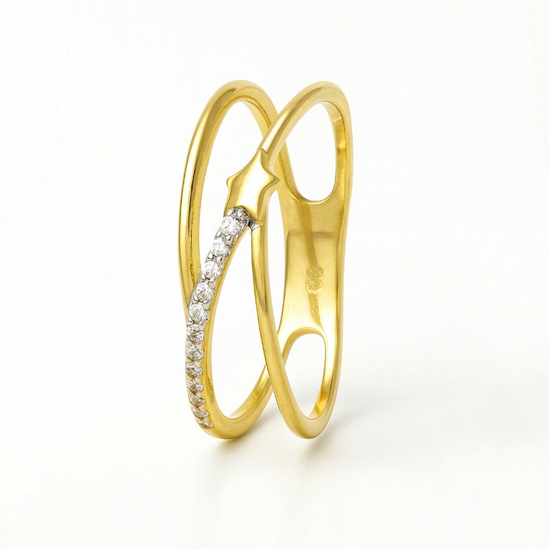 ANILLO DOBLE ESTRELLA CON CIRCONITAS EMILIANA