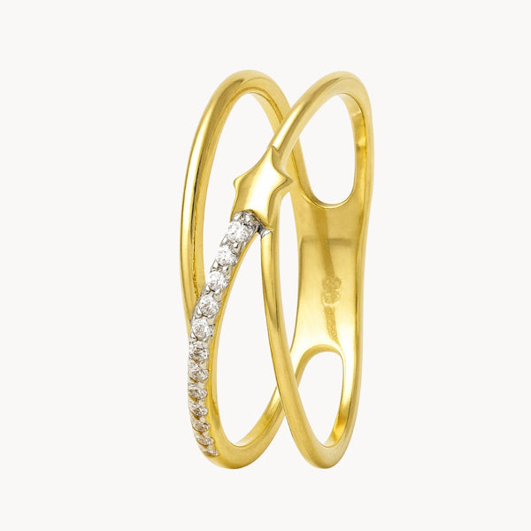 ANILLO DOBLE ESTRELLA CON CIRCONITAS EMILIANA