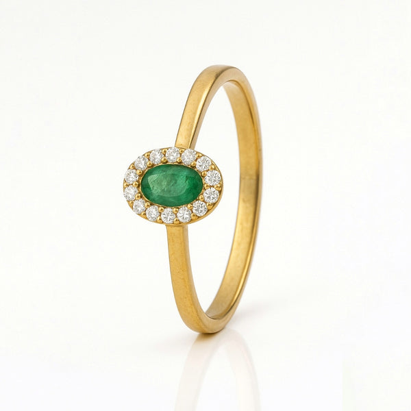ANILLO ESMERALDA Y DIAMANTES PAOLINA