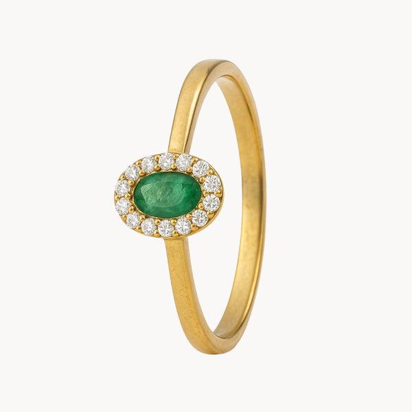 ANILLO ESMERALDA Y DIAMANTES PAOLINA