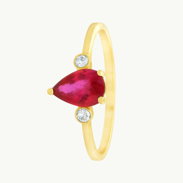 ANILLO RUBI Y DIAMANTES PEGGY