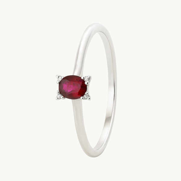 ANILLO RUBI Y DIAMANTES TASIA