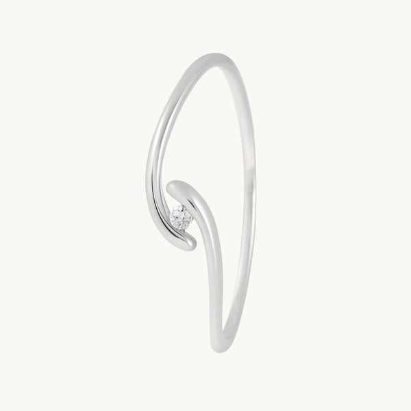 ANILLO SOLITARIO CRUZADO DIAMANTE 0.020 QUILATES ALLY