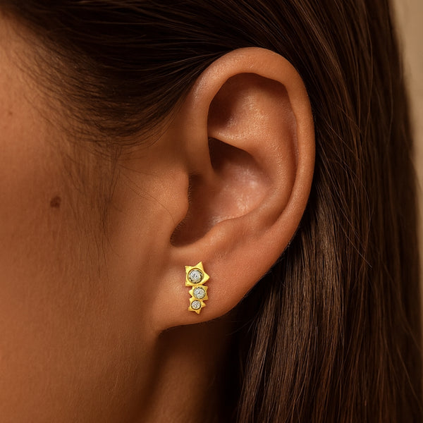 PIERCING OREJA ESTRELLAS CON CIRCONITAS JULIANE
