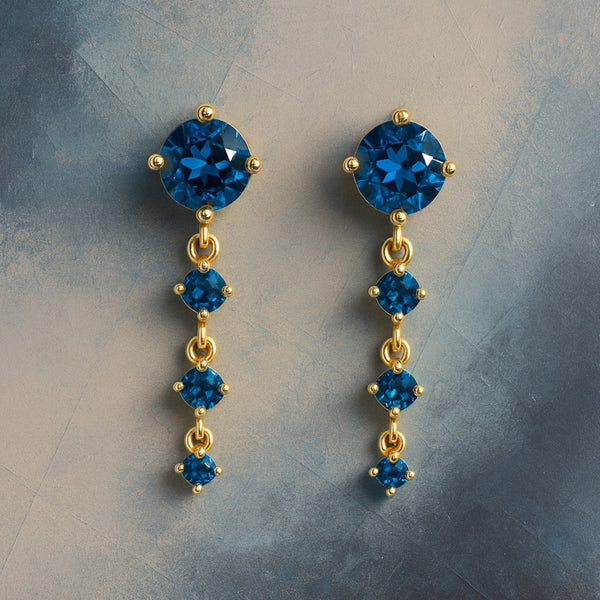 PENDIENTES LARGOS CON TOPACIOS LONDON BLUE ARETHA