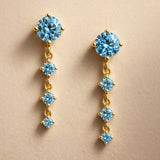 PENDIENTES LARGOS CON TOPACIOS AZULES ARETHA