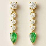 PENDIENTES ESMERALDAS Y DIAMANTES SIRPA