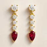 PENDIENTES RUBIES Y DIAMANTES SIRPA