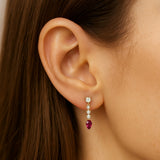 PENDIENTES RUBIES Y DIAMANTES SIRPA