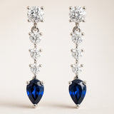 PENDIENTES ZAFIROS Y DIAMANTES SIRPA