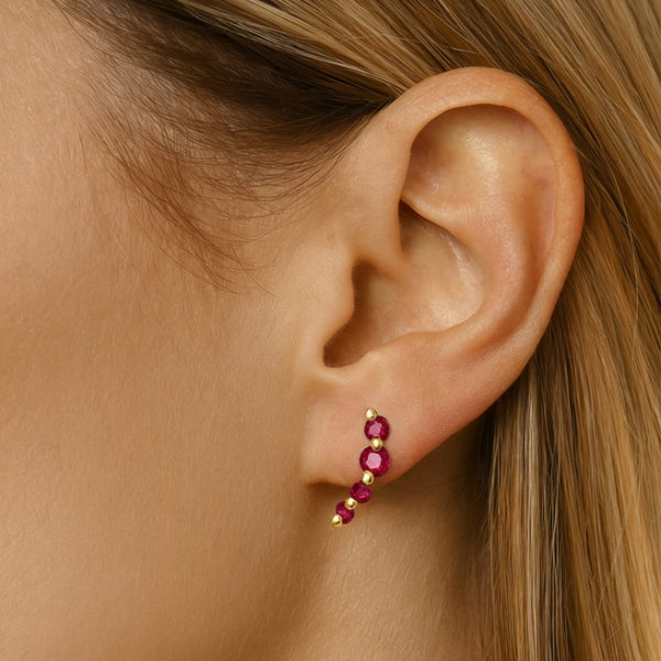 PENDIENTES TREPADOR CON RUBÍES LAURIE