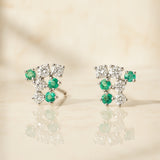 PENDIENTES ESMERALDAS Y DIAMANTES ANETA