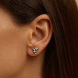 PENDIENTES ESMERALDAS Y DIAMANTES ANETA