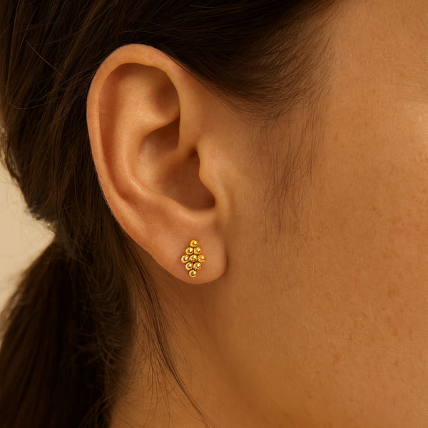 PENDIENTES BOLITAS ROMBO ANTICA