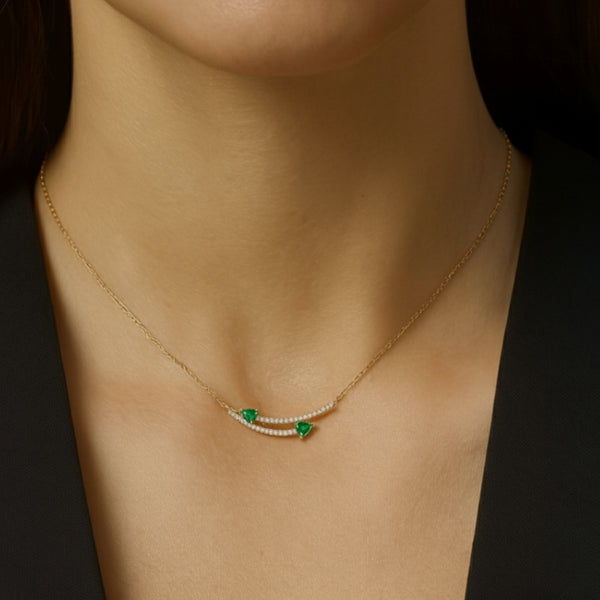 COLLAR ESMERALDAS CON DIAMANTES ROSELLA