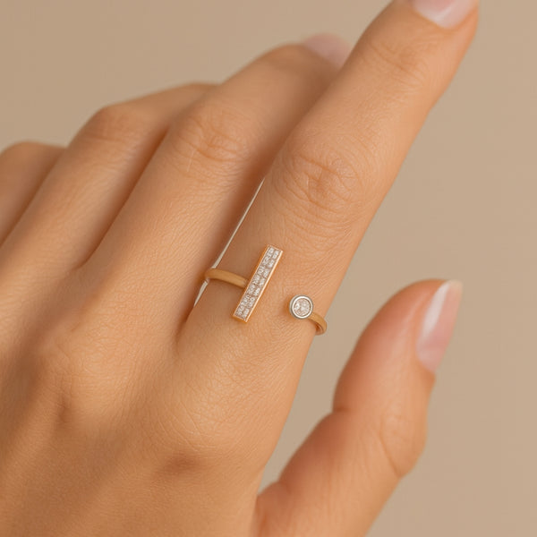 ANILLO ABIERTO CON DIAMANTES OTYLIA