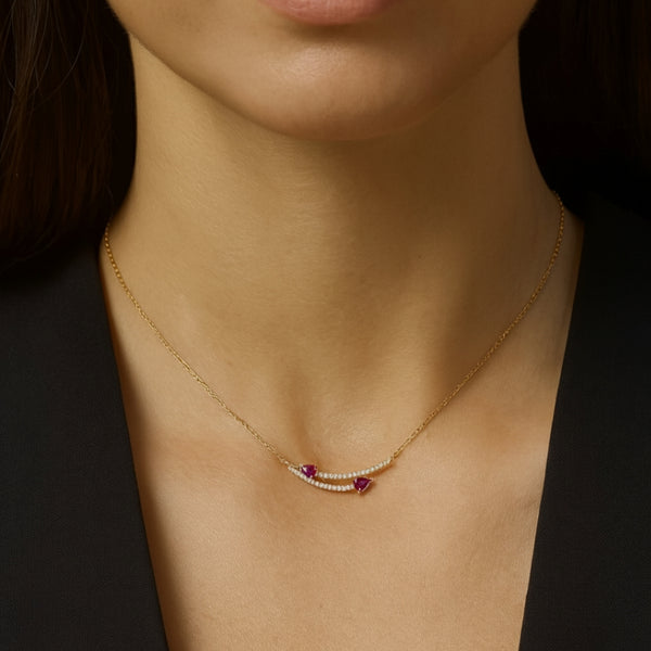 COLLAR RUBIES CON DIAMANTES ROSELLA