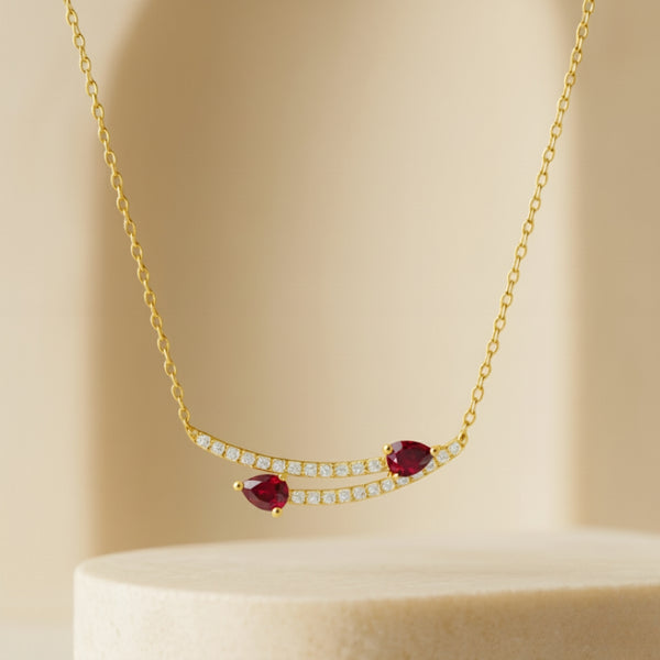 COLLAR RUBIES CON DIAMANTES ROSELLA
