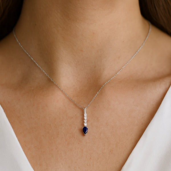 COLGANTE CON ZAFIRO Y DIAMANTES SIRPA