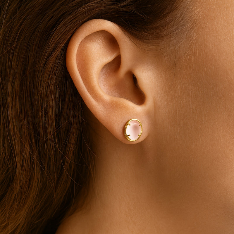 PENDIENTES CON CUARZO ROSA EN GARRAS