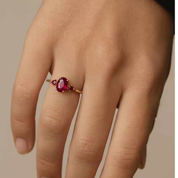 ANILLO DIAMANTES Y RUBIES LOVISA