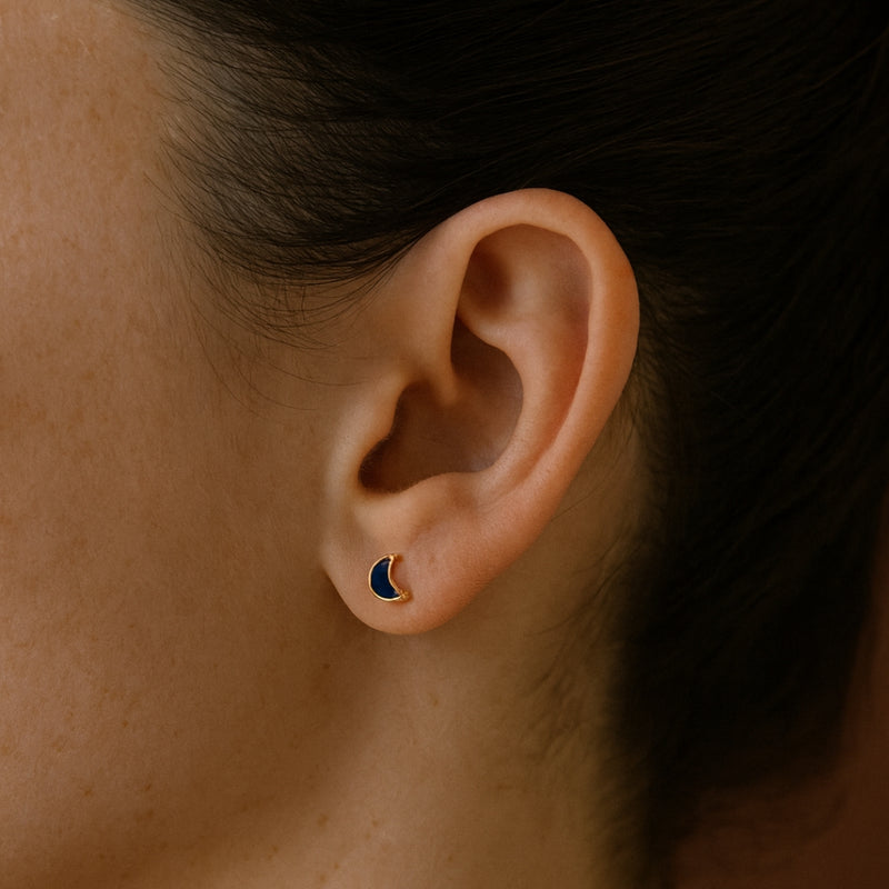 PENDIENTES LUNA CON LAPISLAZULI